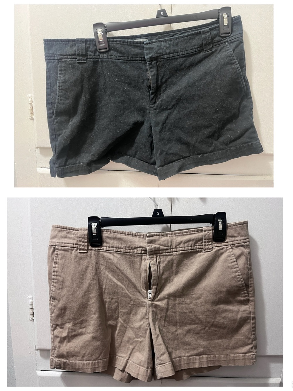 Classic Women's Cotton Blend Shorts in Khaki AND PAIR in black - 2 pair size 10